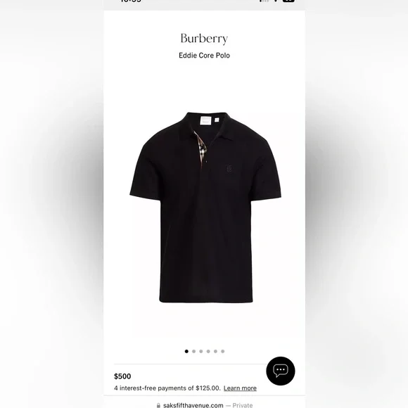 Men’s Black Burberry Short Sleeve Button Up
